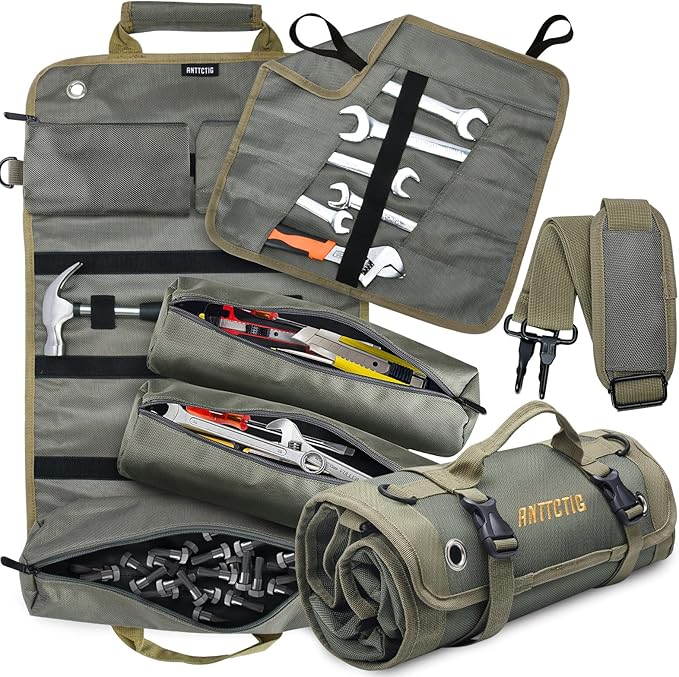 Tool Bags, Heavy Duty Tool Roll Up Bag for Men,